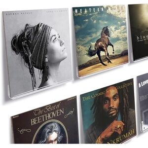 Niubee Vinyl Record Clear Wall Shelf Set